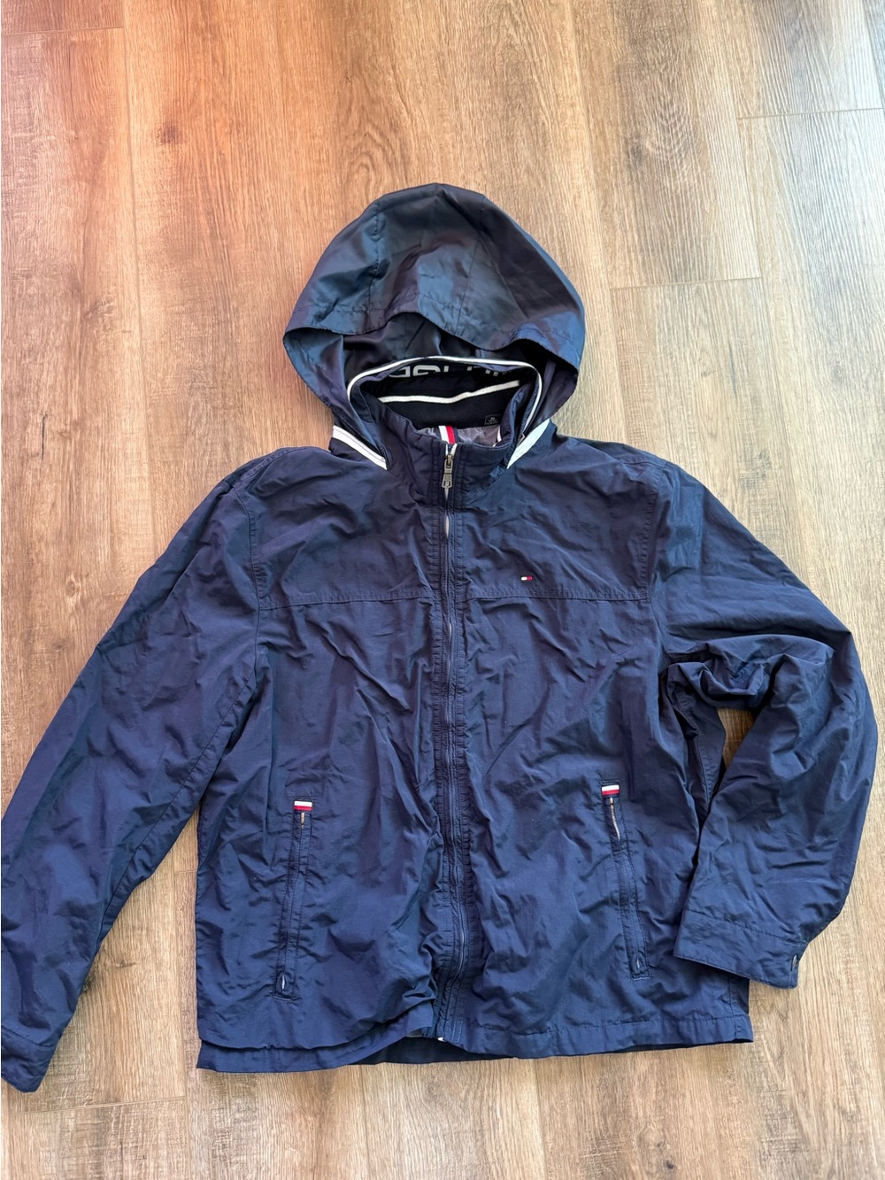 Tommy Hilfiger Men’s Navy Hooded Windbreaker Jacket